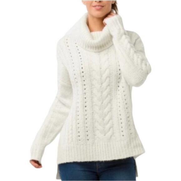 Smartwool Moon Ridge Boyfriend Sweater Cream Oversized Chunky Turtleneck size XL - Picture 1 of 9
